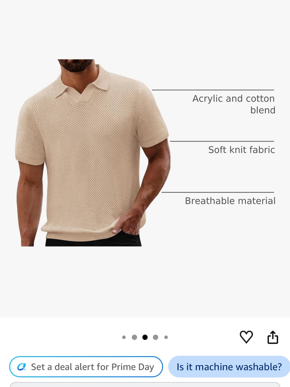 BNWT Beotyshow Men’s Knit Polo Shirt Short Sleeves XL Tan